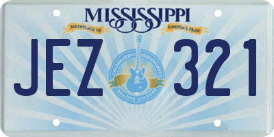 MS license plate JEZ321