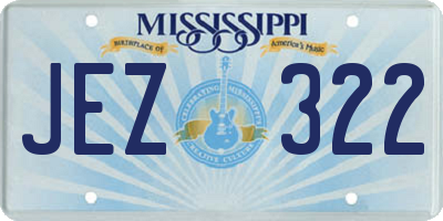 MS license plate JEZ322