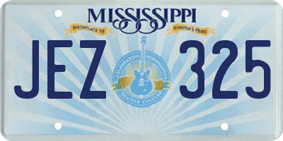 MS license plate JEZ325