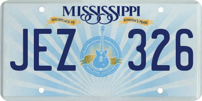 MS license plate JEZ326
