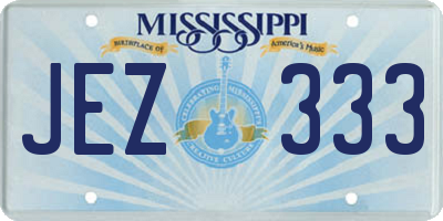 MS license plate JEZ333