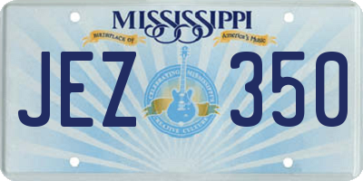 MS license plate JEZ350
