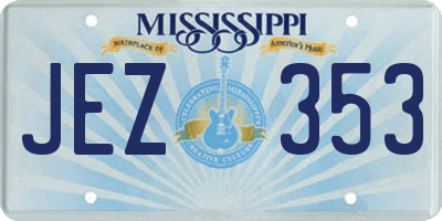 MS license plate JEZ353