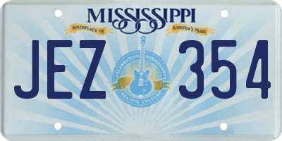 MS license plate JEZ354