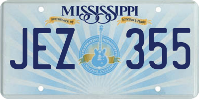 MS license plate JEZ355