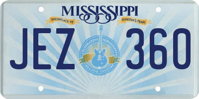 MS license plate JEZ360
