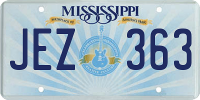 MS license plate JEZ363