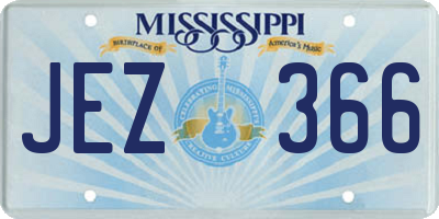MS license plate JEZ366