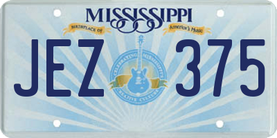 MS license plate JEZ375