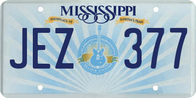 MS license plate JEZ377