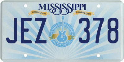 MS license plate JEZ378