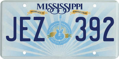 MS license plate JEZ392