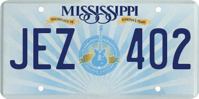 MS license plate JEZ402