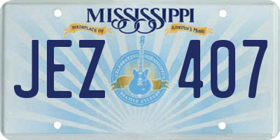 MS license plate JEZ407