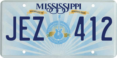 MS license plate JEZ412