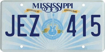 MS license plate JEZ415