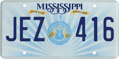 MS license plate JEZ416