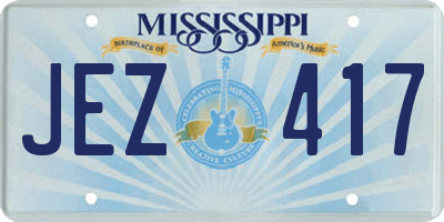 MS license plate JEZ417