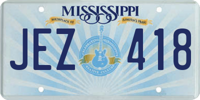 MS license plate JEZ418
