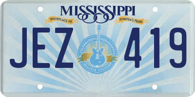 MS license plate JEZ419