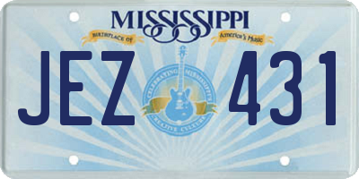 MS license plate JEZ431