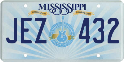 MS license plate JEZ432