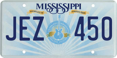 MS license plate JEZ450