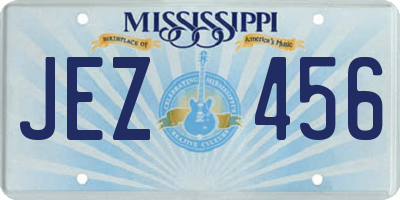 MS license plate JEZ456