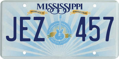 MS license plate JEZ457