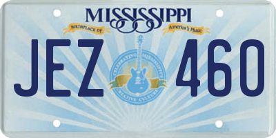 MS license plate JEZ460