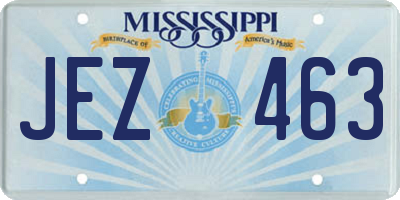 MS license plate JEZ463