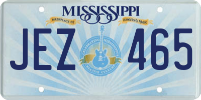 MS license plate JEZ465