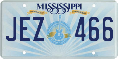 MS license plate JEZ466