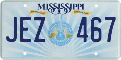 MS license plate JEZ467