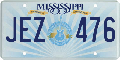 MS license plate JEZ476