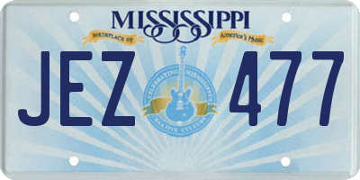 MS license plate JEZ477