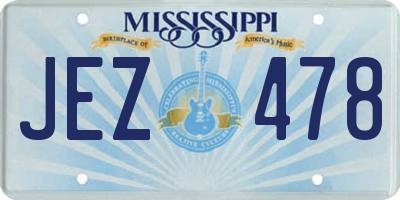 MS license plate JEZ478