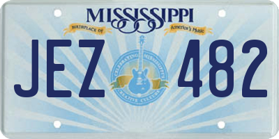 MS license plate JEZ482