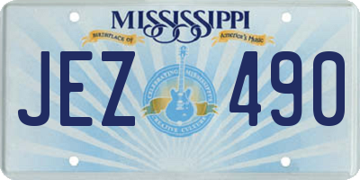 MS license plate JEZ490