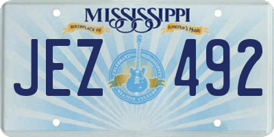 MS license plate JEZ492
