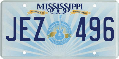 MS license plate JEZ496
