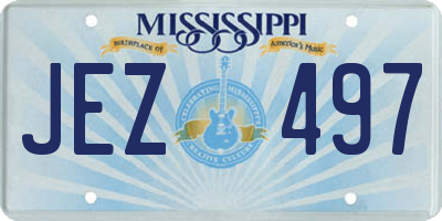 MS license plate JEZ497