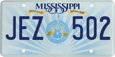 MS license plate JEZ502