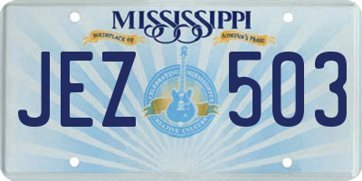 MS license plate JEZ503