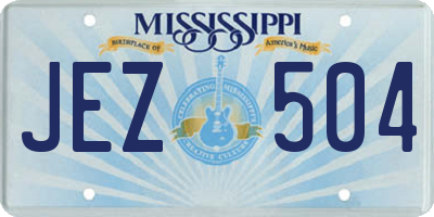MS license plate JEZ504