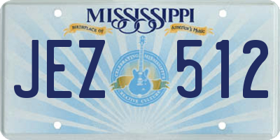 MS license plate JEZ512