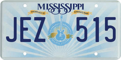 MS license plate JEZ515
