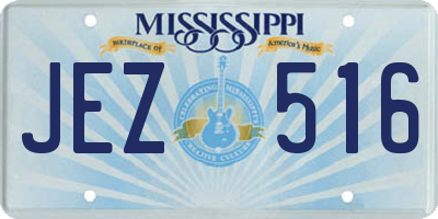 MS license plate JEZ516