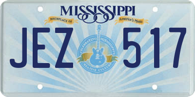 MS license plate JEZ517