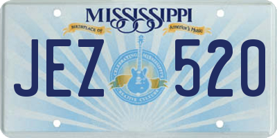 MS license plate JEZ520